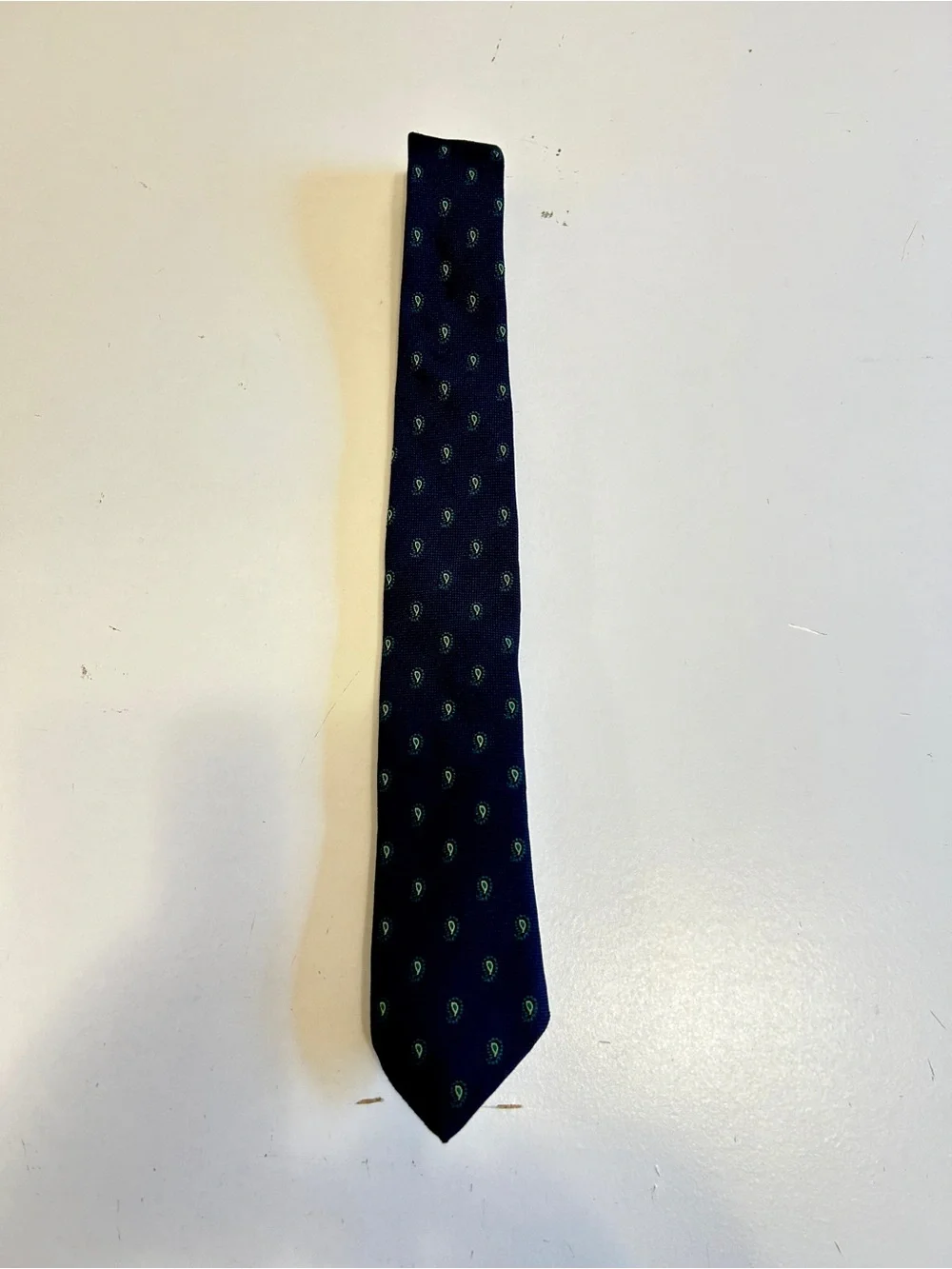 Barney’s New York Navy Paisley Pattern Men's Silk Tie